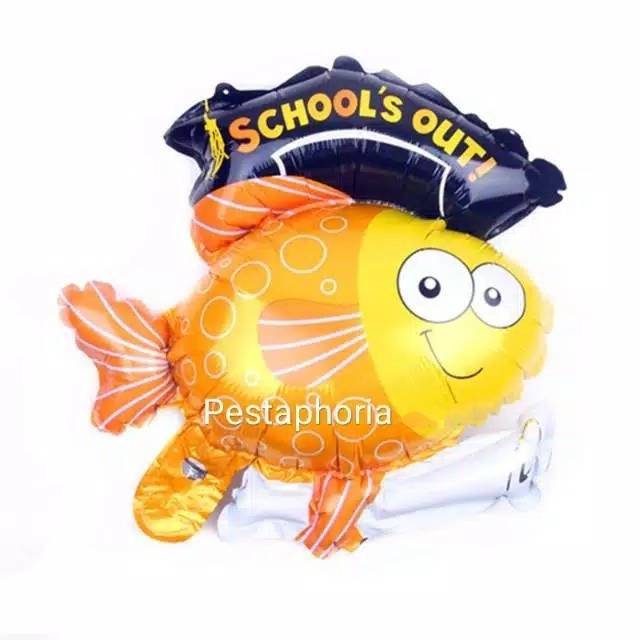 Balon Foil Fish School Out  &  Giraffe Star / Jerapah Bintang  Size Mini