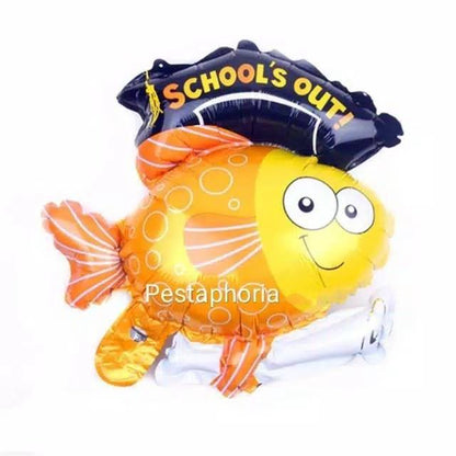 Balon Foil Fish School Out  &  Giraffe Star / Jerapah Bintang  Size Mini