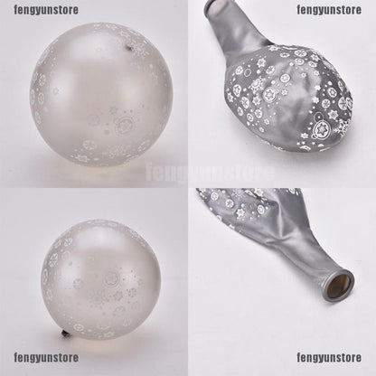 10 pcs Balon Latex Frozen Snowflake / Salju Size 12 inch