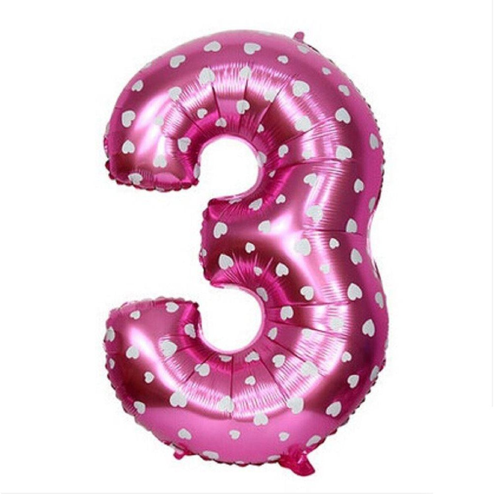 Balon Foil Angka Pink Size 40 cm