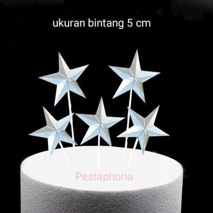 Cake Topper / Topper Kue Star Metalik