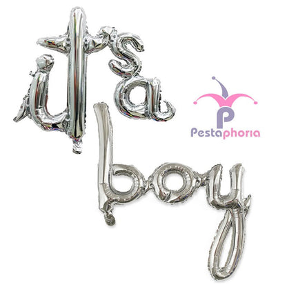 Balon Foil Huruf Latin kecil its a boy / its a girl