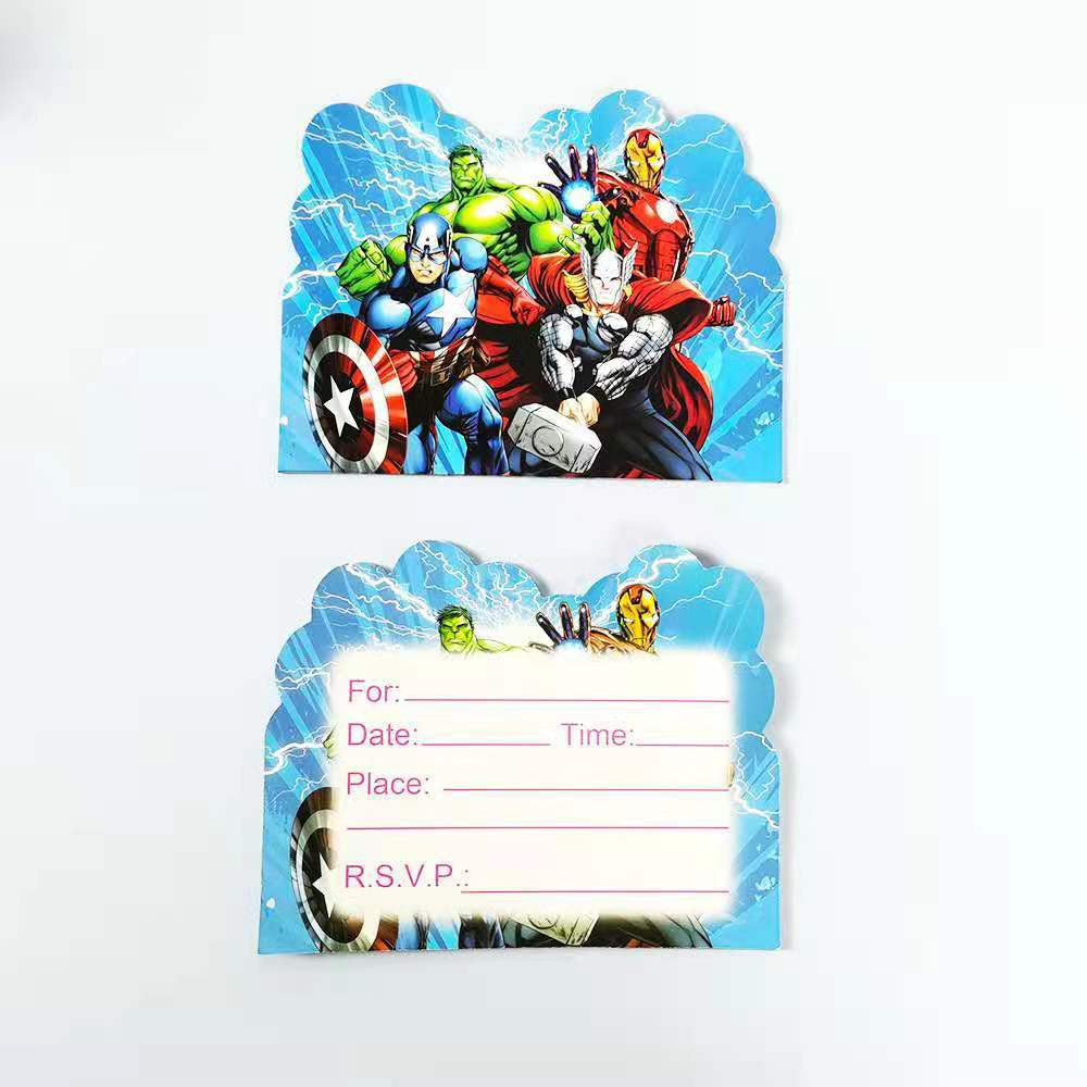 10 pcs Undangan Ulang Tahun / Invitation Birthday Card Karakter/Kartun