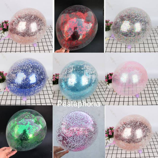 Balon Latex / Lateks Confetti Glitter 12 inch