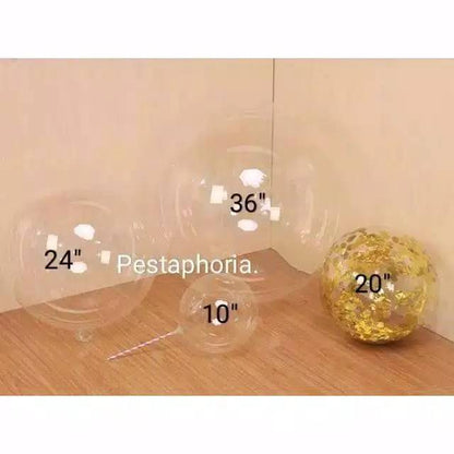 Balon PVC Transparan Size 10 ( 25 cm ) / Transparent Bobo Bubble Balloon Size 10 ( 25 cm )