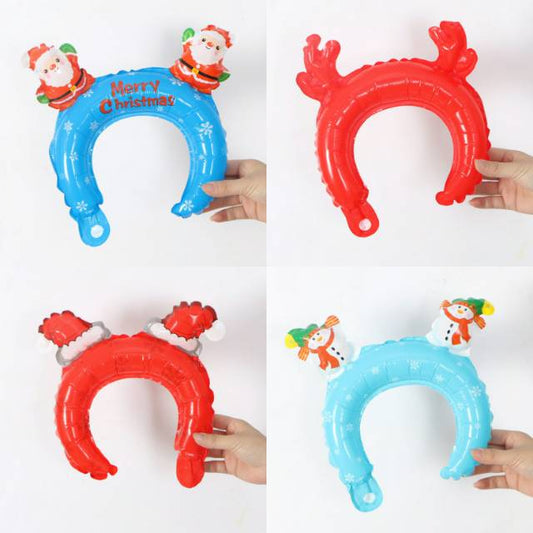 Balon Foil Bando Natal / Christmas Headband Ballon Santa Claus/Tanduk Rusa/Snowman/Topi Santa