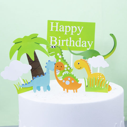 Cake Topper / Topper Kue HBD / Happy Birthday Dino / Dinosaurus New
