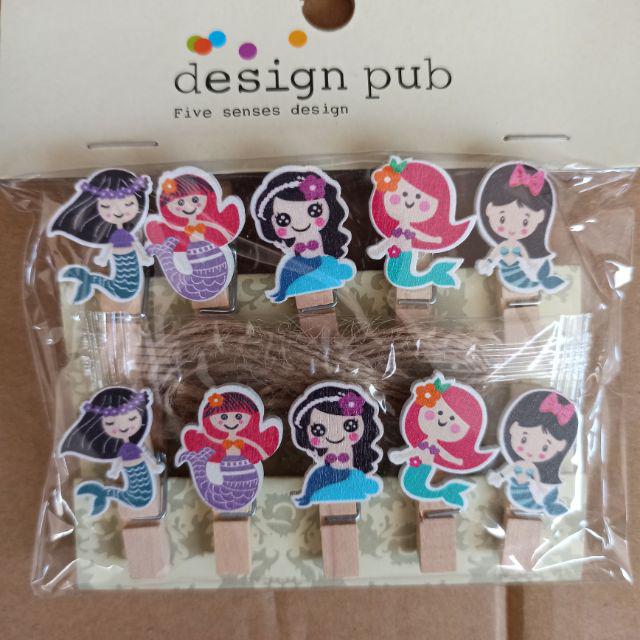 Wooden Clip Set Character / Penjepit Foto Kayu Karakter Kartun / Jepitan Kayu