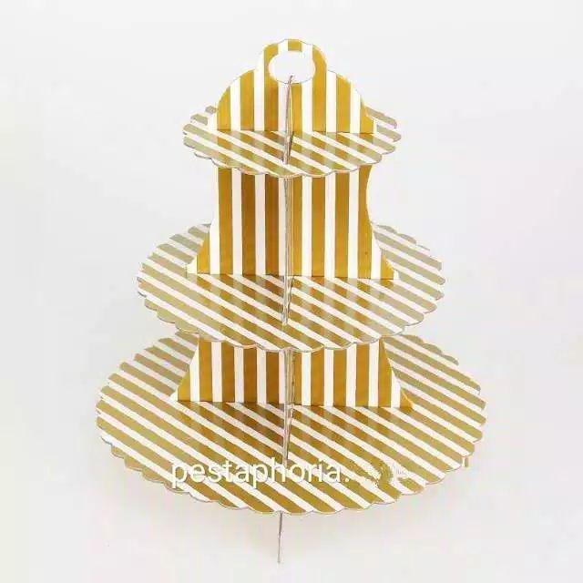 3 Tier Cupcake Stand / Cake Stand Gold & Silver