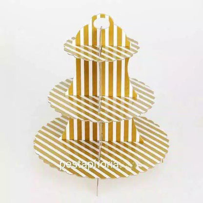 3 Tier Cupcake Stand / Cake Stand Gold & Silver