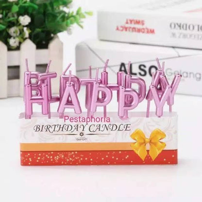 Lilin Ulang Tahun Huruf Kapital / Happy Birthday  Candle