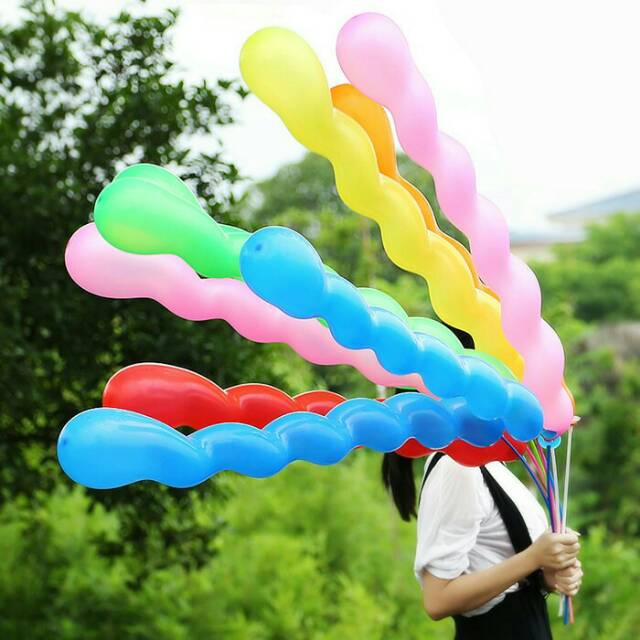 Balon Latex / Lateks Spiral Tebal 4 gram/  Balon Twist / Balon Ulir 4 gram