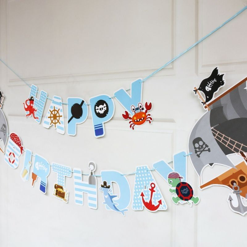 Bunting Flag / Banner HBD Happy Birthday Pirate