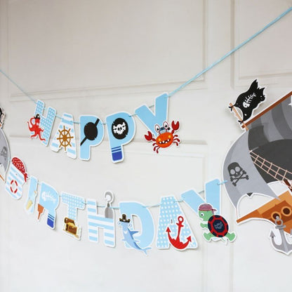 Bunting Flag / Banner HBD Happy Birthday Pirate