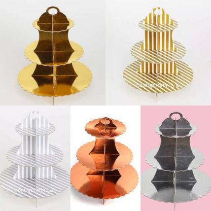3 Tier Cupcake Stand / Cake Stand Gold & Silver