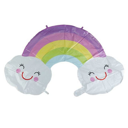 Balon Foil Cloud Rainbow Smile / Awan Pelangi Jumbo Size 91 cm