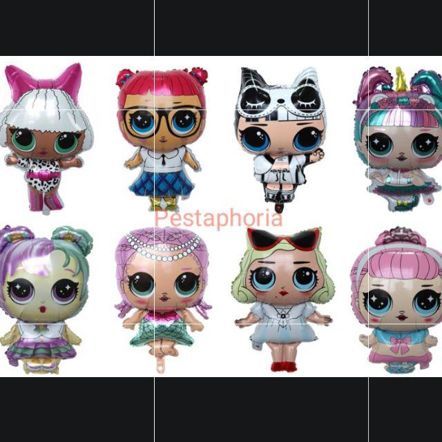 1 Set isi 8 Balon Foil LOL Surprise Doll Jumbo Size 83 cm