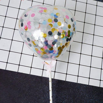Cake Topper Balon Latex 5 inch isi Confetti u/ Hiasan Kue