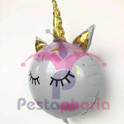 Balon Foil Unicorn Bulat Eyelash Jumbo Size 90 cm x 60cm