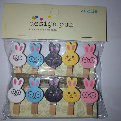 Wooden Clip Set Character / Penjepit Foto Kayu Karakter Kartun / Jepitan Kayu