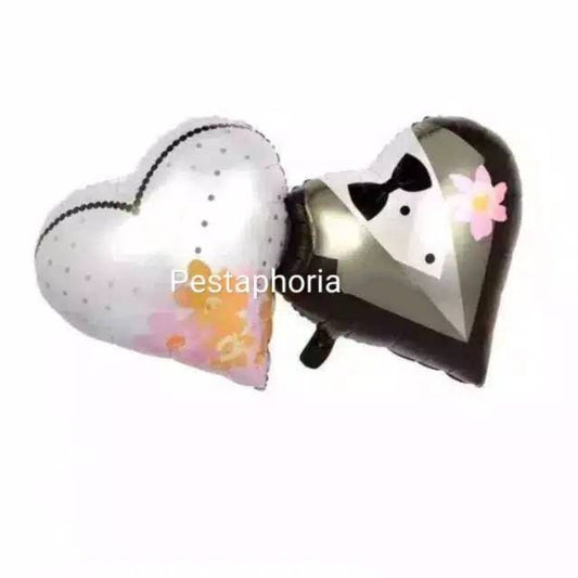 Balon Foil Love Couple / Hati Couple Sambung Size 90 cm