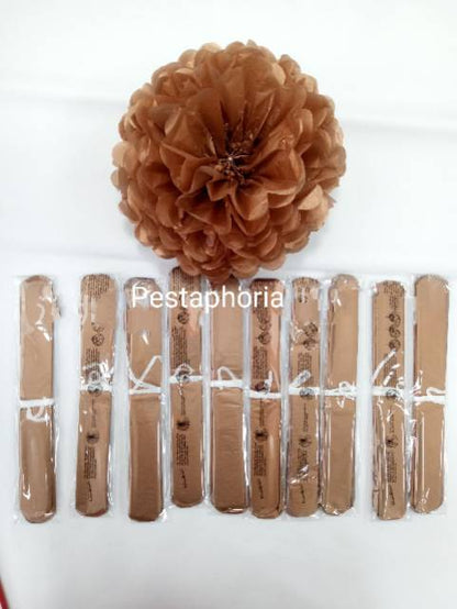 Pompom Paper 25 cm Gold Silver Rose Gold Metalik/Pompom Tissue/Pom Pom Flower/Pompom Kertas Dekorasi