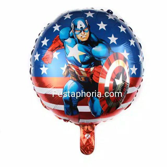Balon Foil Captain America Bulat Size 45 cm