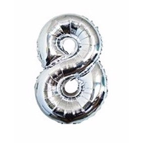 Balon Foil Angka Silver Size 40 cm