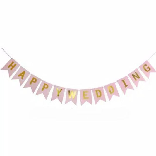 Bunting Flag / Banner HWD Happy Wedding Hot Print Gold
