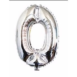 Balon Foil Angka Silver Size 40 cm