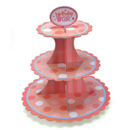 3 Tier Cupcake  Birthday Girl / Cake Stand