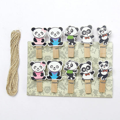 Wooden Clip Set Character / Penjepit Foto Kayu Karakter Kartun / Jepitan Kayu
