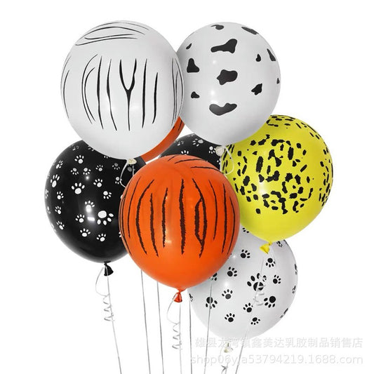 12 pcs Balon Latex / Lateks Size 12 inch Motif Animal Print / Pattern