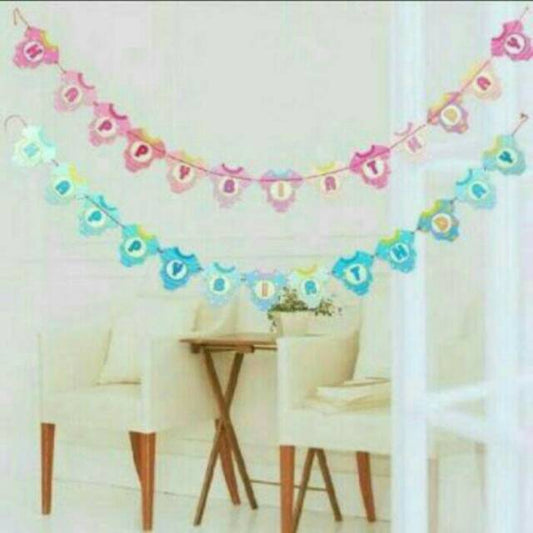 Bunting Flag / Banner Happy Birthday Baby Clothes / Baju Bayi