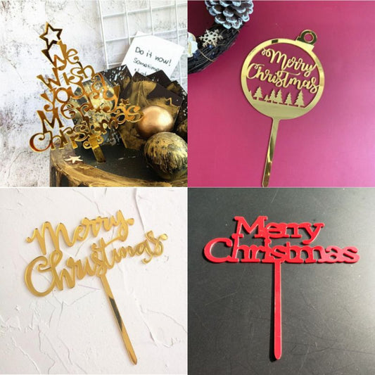 Cake Topper Acrylic / Topper Kue Akrilik Natal / Merry Christmas