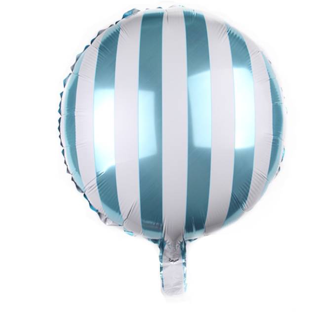 Balon Foil Bulat Strip / Stripe Round Size 45 cm