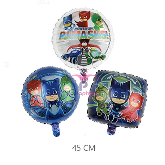 Balon Foil Bulat / Square PJ Mask size 45 cm isi 3 balon
