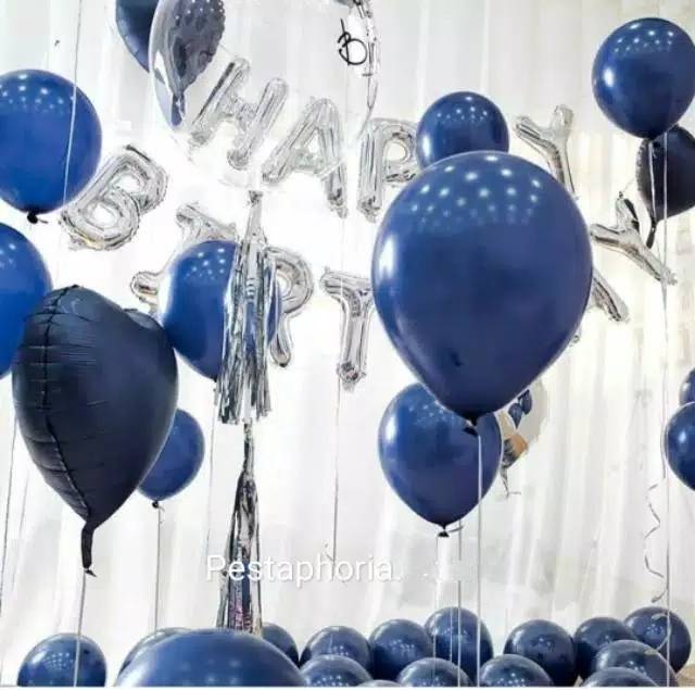 Balon Latex / Lateks 12 inch Warna Midnight Blue