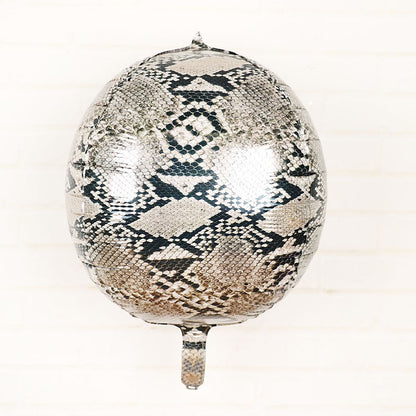 1 set isi 5 Balon Foil Bulat 4D Motif Animal Print Hewan Leopard Macan Zebra Ular Jerapah 22 inch
