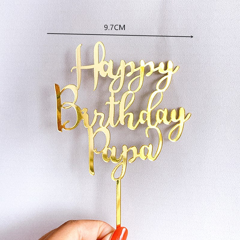 Cake Topper Acrylic HBD / Topper Kue Akrilik Happy Birthday Hello