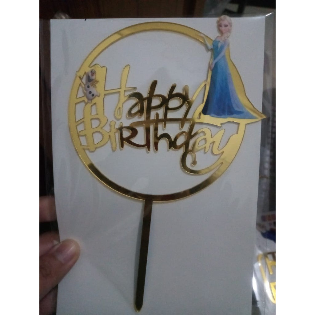 Cake Topper Acrylic / Akrilik Happy Birthday Ariel The Mermaid