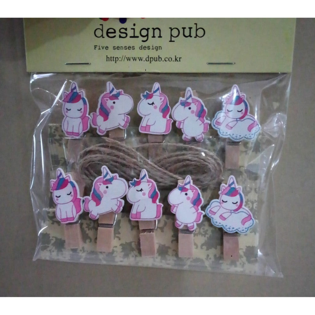 Wooden Clip Set Minion,Doraemon,Hello Kitty, My Little Pony/Penjepit Foto Kayu Karakter/Jepitan Kayu