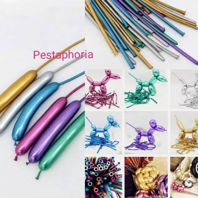 Balon Latex Twist Chrome / Balon Panjang / Pentil / Cacing Chrome