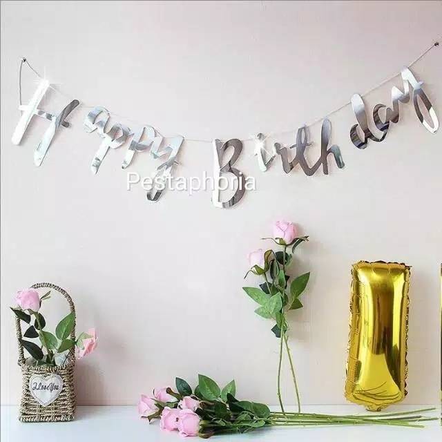 Banner HBD Happy Birthday Latin Laser Cut Sambung