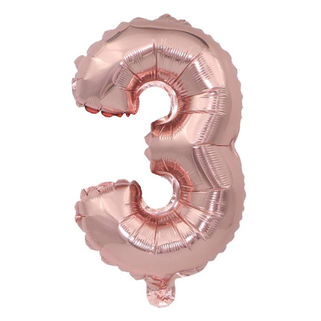 Balon Foil Angka Jumbo Size 80 cm Warna Rose Gold