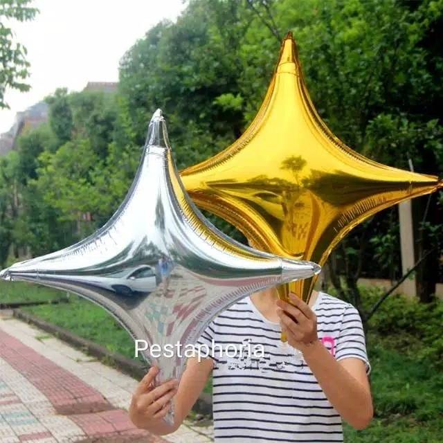 Balon Bintang / Star Segi Empat Size 60 cm ( 24 inch )
