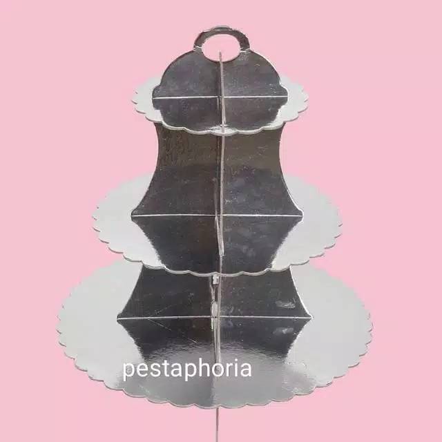 3 Tier Cupcake Stand / Cake Stand Gold & Silver