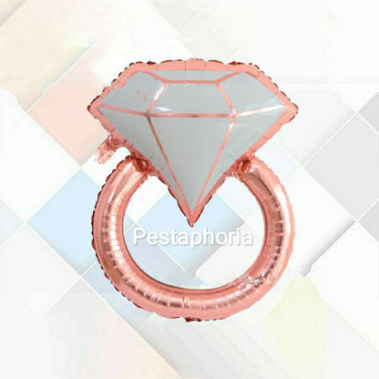 Balon Foil New Diamond Ring Rose Gold Size Jumbo 83 cm