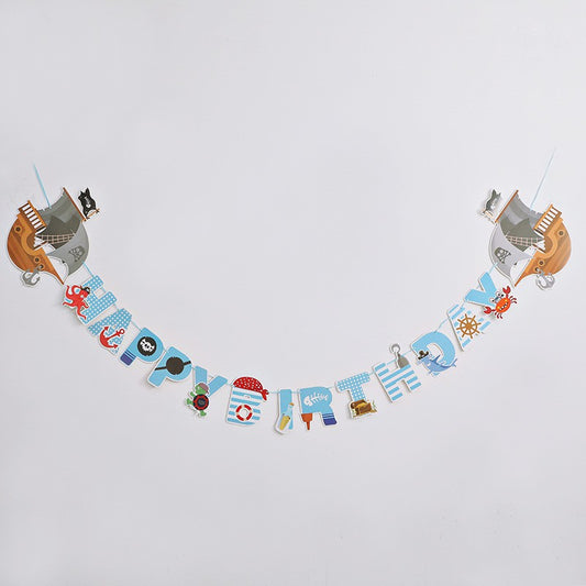 Bunting Flag / Banner HBD Happy Birthday Pirate