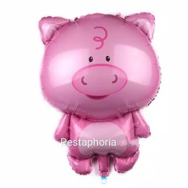 Balon Foil Babi / Standing Pig Full Body Size 68 cm